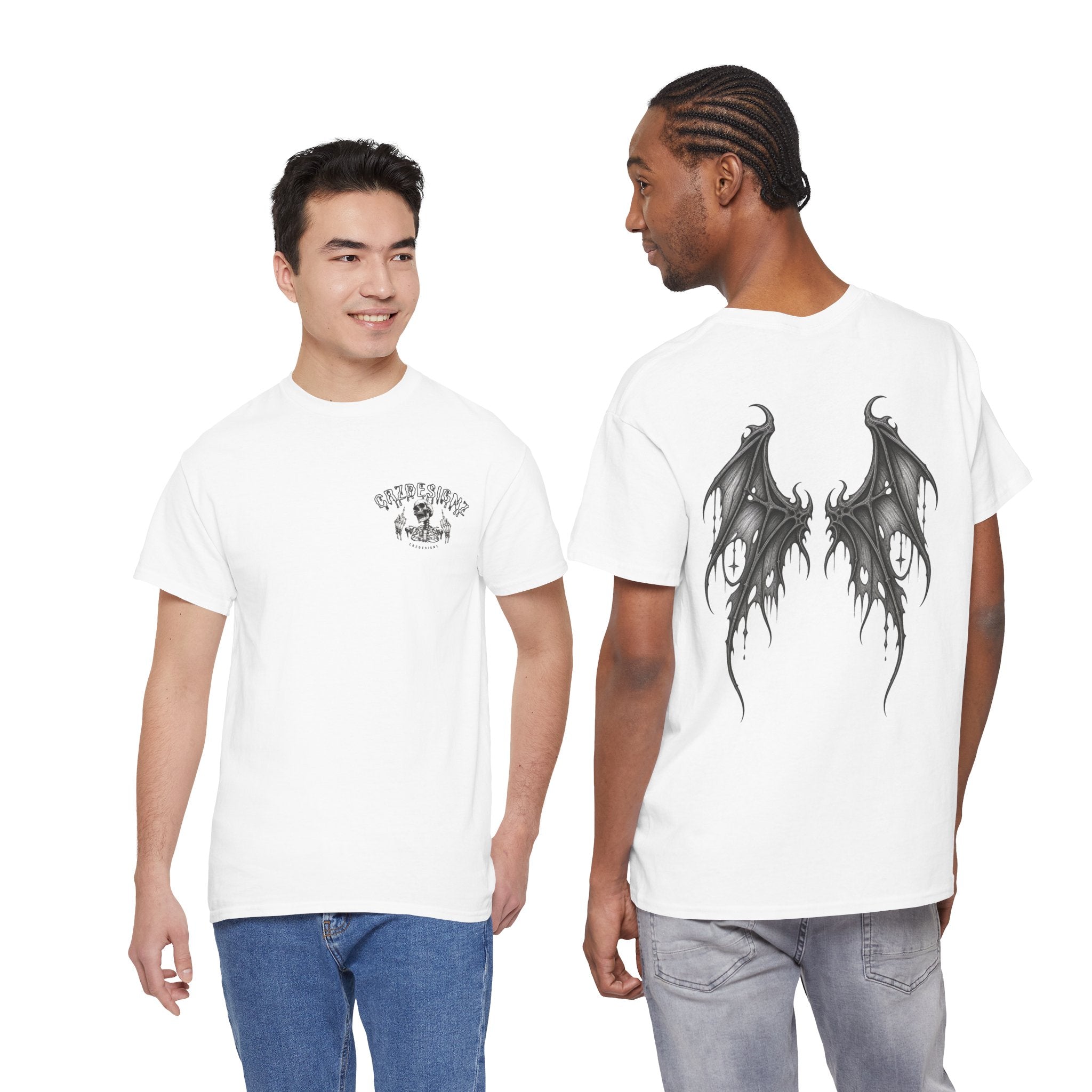 Brand Logo Gothic Batwing Heavy Cotton Tee