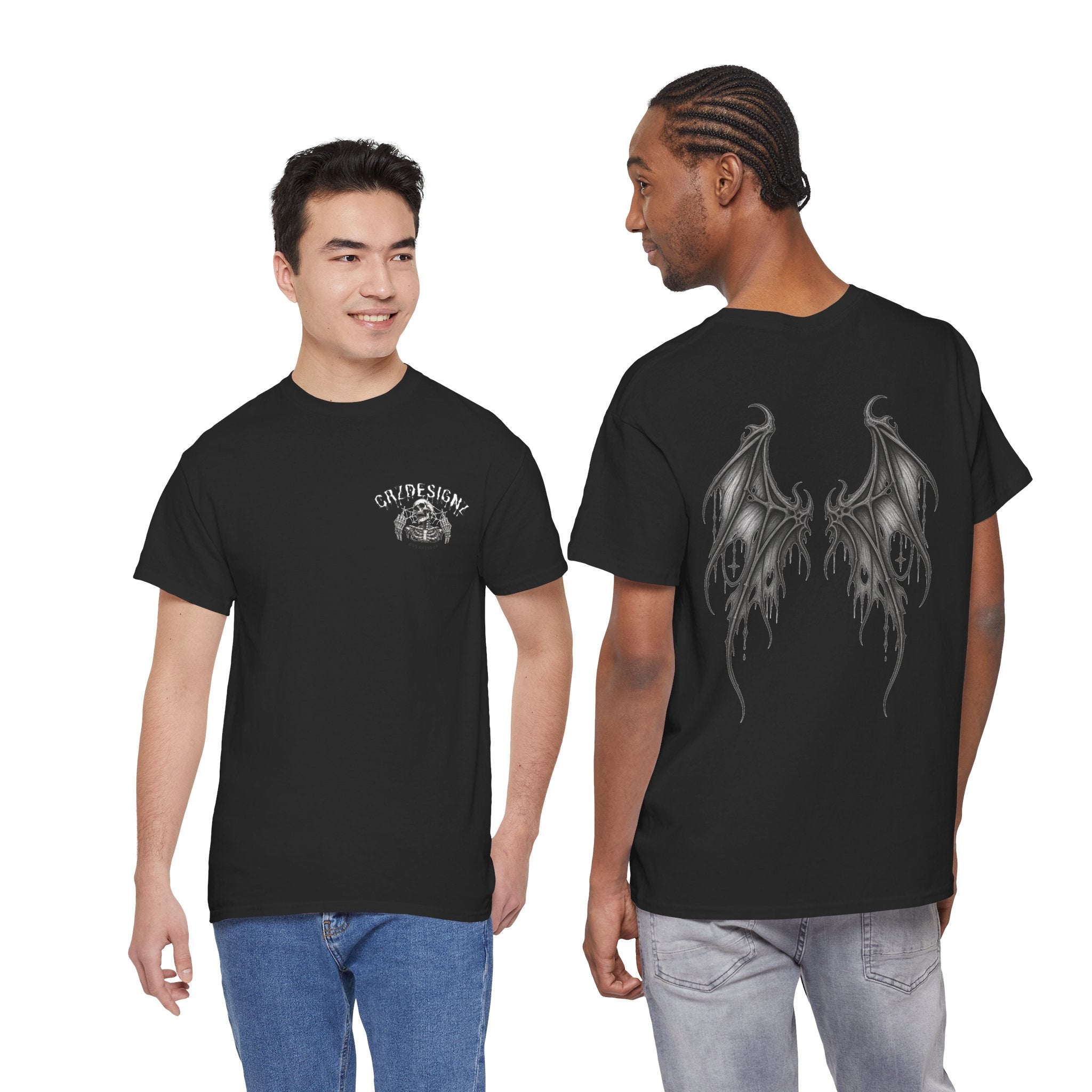 Brand Logo Gothic Batwing Heavy Cotton Tee